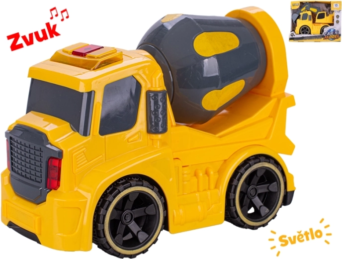 Construction vehicle with flywheel and light and sound effects, 19 cm
