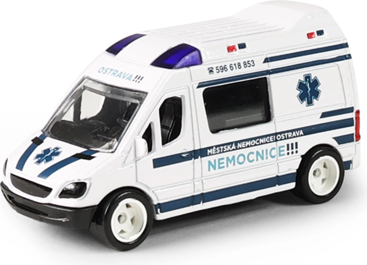 Metal toy ambulance car Ostrava 7 cm