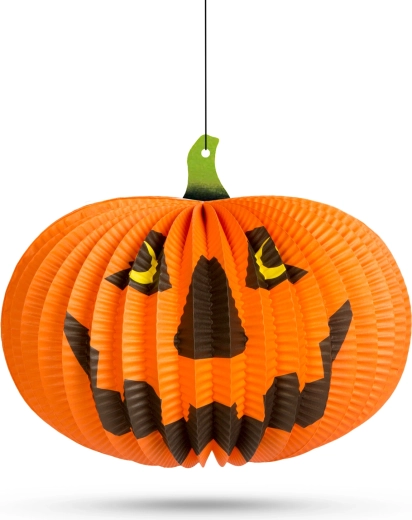 Hanging Halloween pumpkin-shaped lantern 26 cm