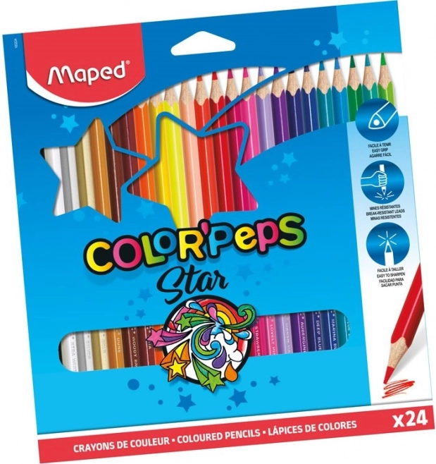 Триъгълни цветни моливи MAPED Color'Peps 24 бр.