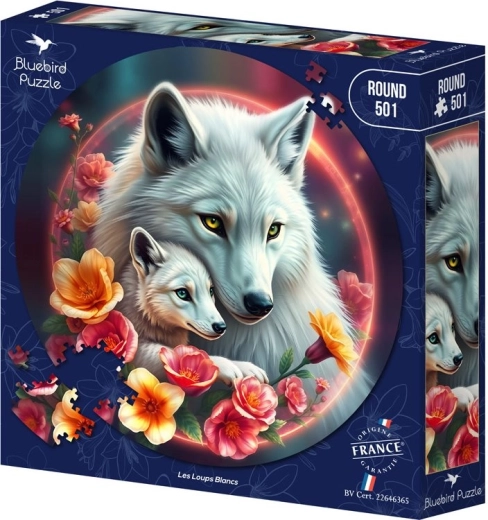 Bluebird round puzzle White Wolves 501 pieces
