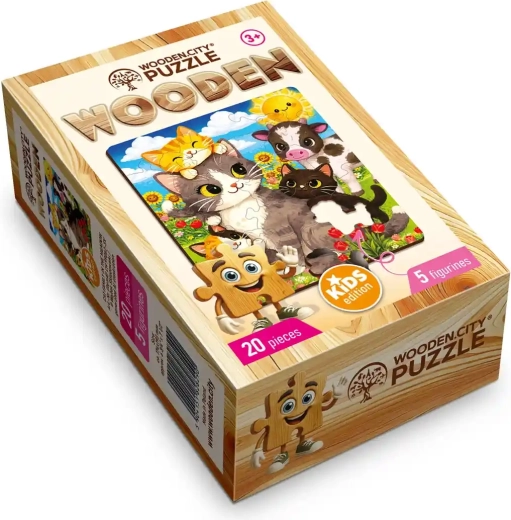 WOODEN CITY wooden puzzle Cat Meadow, 20 pieces