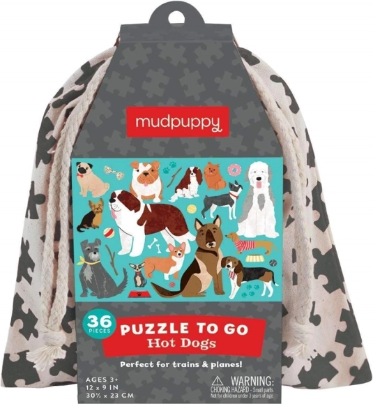 Puzzle Dogs in Fabric Bag 36 Pieces