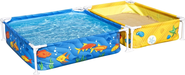 Bestway My First Frame Pool – комплект детски басейн и пясъчник 213 × 122 × 30,5 cm