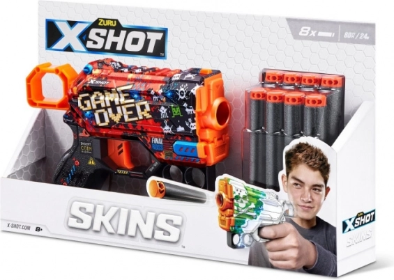 X-Shot Skins Menace – пистолет за дунапренови стрелички, дизайн B (8 стрелички)