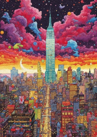 Puzzle ART PUZZLE WOWO Series: colorful New York 1000 pieces