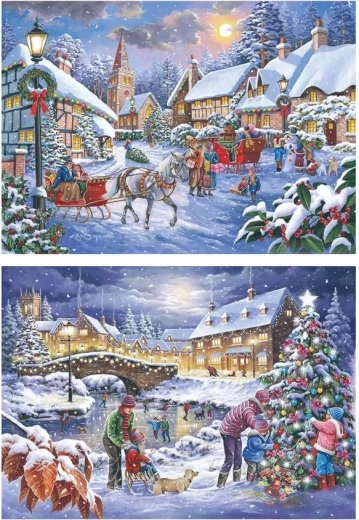 House of Puzzles Christmas Is Coming Puzzle, 2 × 500 Extra-Large Pieces