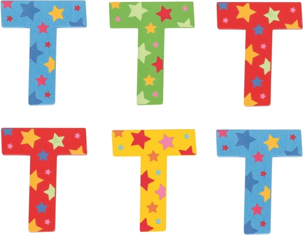 Bigjigs Toys звездичка буква T – дървена 7×7 см