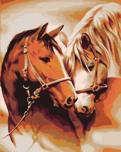 Norimpex Paint by Numbers Portrait of Rearing Horses 40 × 50 cm