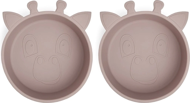 NUUROO Alex silicone bowl giraf woodrose - 2 pcs