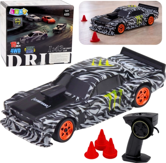 RC дрифт спортен автомобил черен 1:43