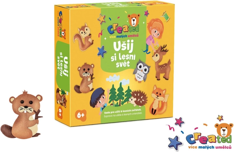 Created creative sewing kit – Sew a Forest Animal World in a box 25 × 21 cm