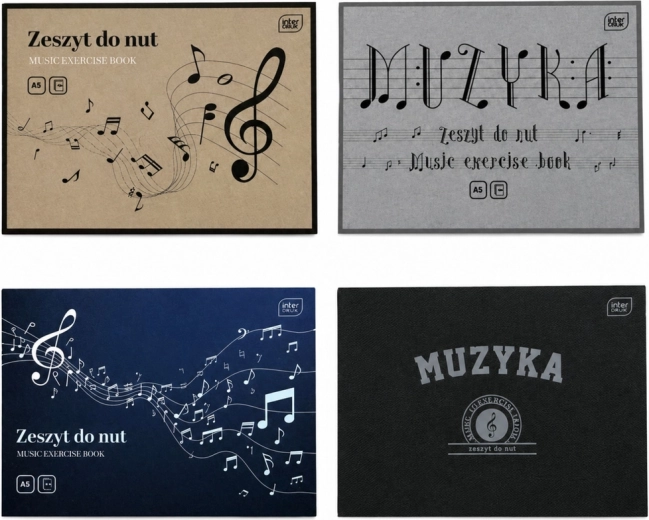 Songbook (music manuscript notebook) A5, 16 sheets, mixed cover designs Interdruk - 1 piece