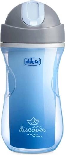 Термочаша Chicco Sport със сламка, синя, 266 ml