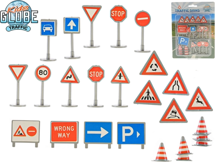 Kids Globe Traffic мини пътни знаци – комплект 25 бр.