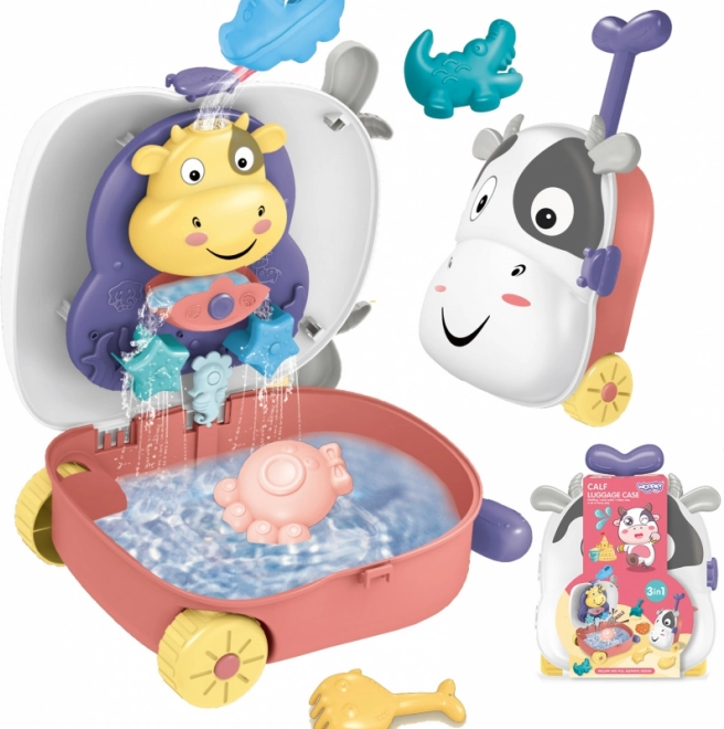 Woopie 3-в-1 куфарче с комплект за пясък и водна масичка – Kravička