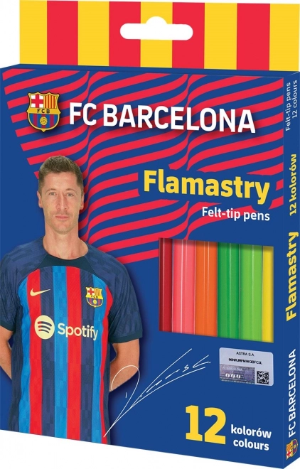 Флумастери ASTRA FC Barcelona, 12 цвята (микс)