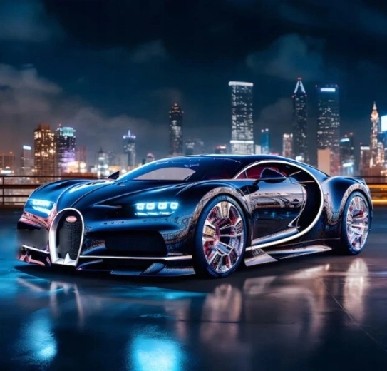 Norimpex диамантено рисуване черен Bugatti Chiron 30 × 40 см