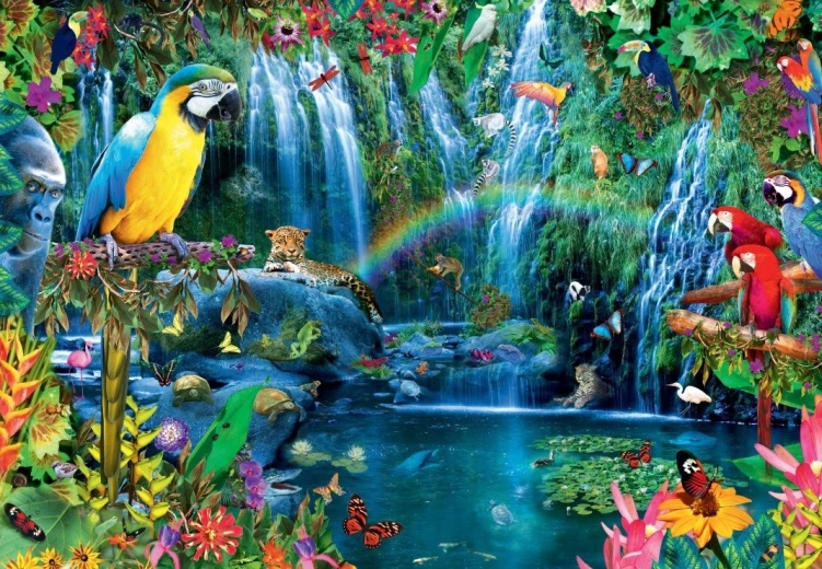 Puzzle Bluebird Tropical Parrots 1000 Pieces