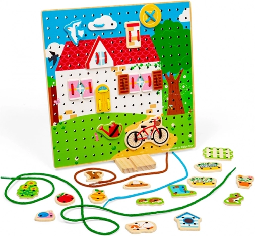 Дървена промушваща дъска къщичка BIGJIGS TOYS