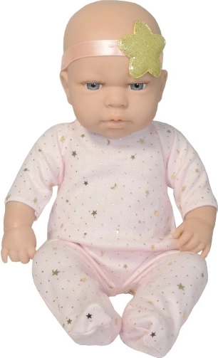 Baby doll newborn in romper with headband