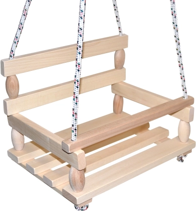 Дървена естествена люлка за деца