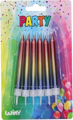 Метални свещи с поставки - 6 броя