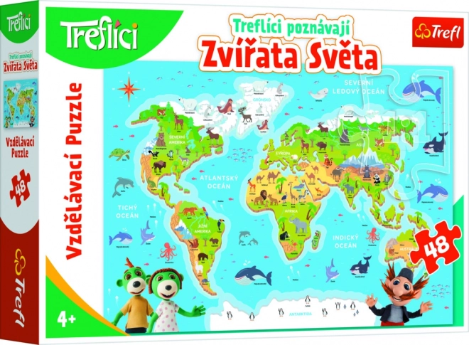Trefl Puzzle: Treflics Discover Animals of the World 48 Pieces