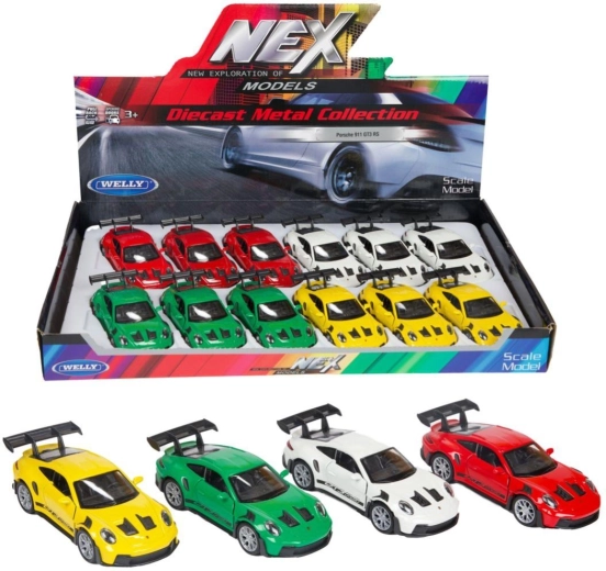 Metal car model Porsche 911 GT3 RS 2016 with pull-back 12 cm