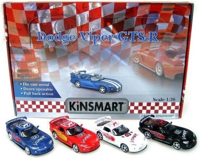 Модел на автомобил Dodge Viper 1:36 с pull-back механизъм