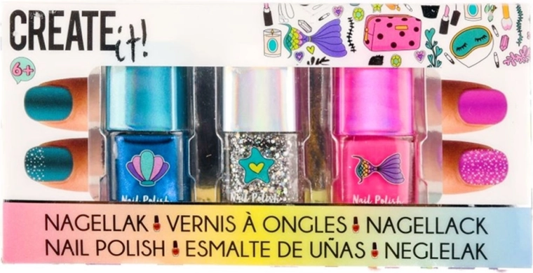 Create It! Mermaid nail polish – set of 3 glitter shades