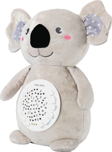 Plush koala with starry-sky projector and lullabies