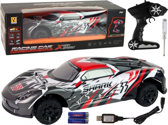 RC спортен автомобил 1:8 сив и бял SHARK