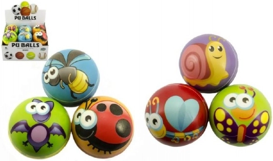 Пяна топче с животни 10 см, микс цветове