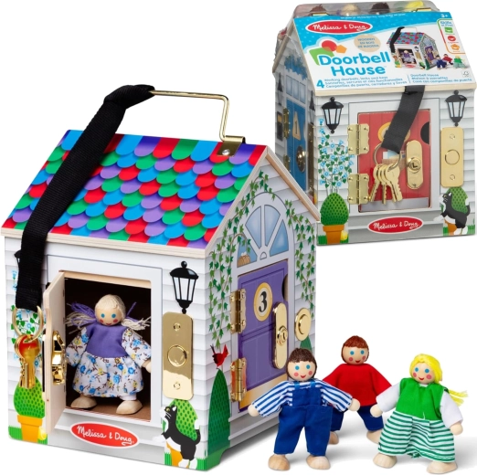 Дървена къщичка с дверни звънци MELISSA & DOUG Doorbell House