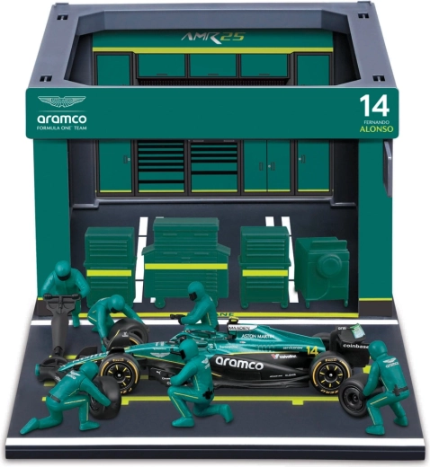 Bburago Formula Racing F1 Pit Pass сет Aston Martin AMR25 2025 Fernando Alonso 1:43