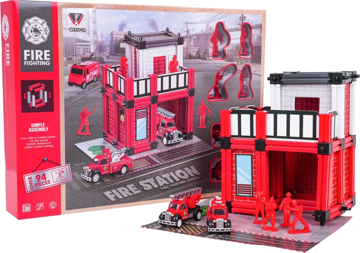 Fire Station Garage with Accessories and Figures