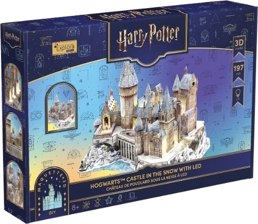 CubicFun Harry Potter замъкът Хогуортс 3D пъзел с LED (зимно издание)