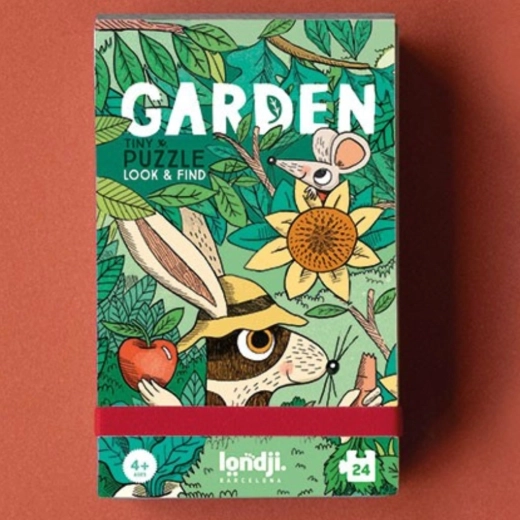 Londji Tiny Pocket Puzzle – Animals in the Garden, 24 pieces