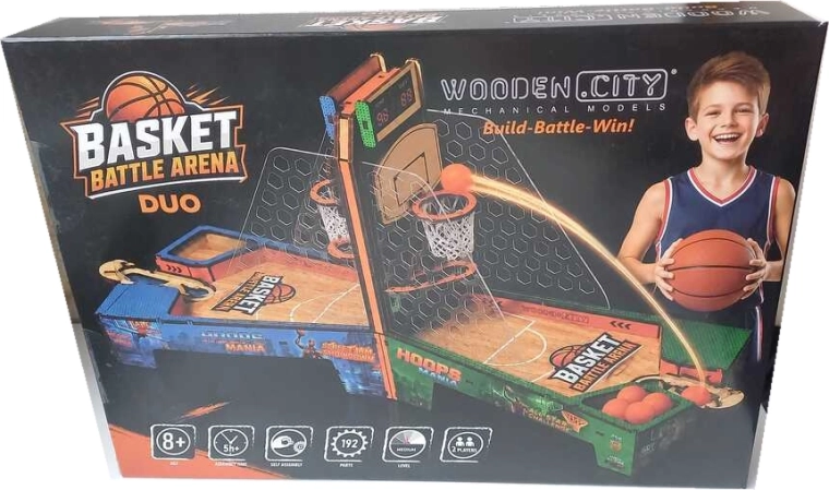 Wooden.City 3D wooden puzzle basketball arena for two players
