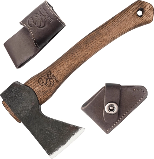 BeaverCraft AX1 компактна bushcraft брадва с кожен калъф