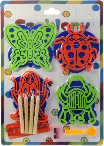 Drawing Stencils for Kids – Set of 8 Stencils with Colored Pencils