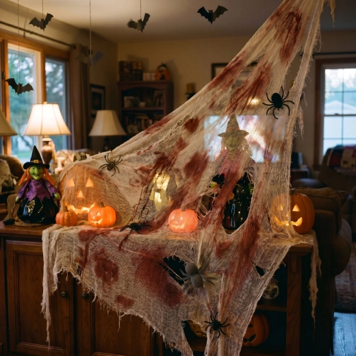 Halloween Red and White Textile Decoration 91 x 76 cm