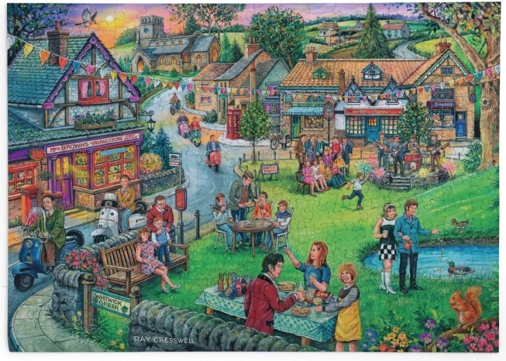 House of Puzzles Puzzle – Village Festival in the Spirit of the 1960s, 250 Extra-Large Pieces