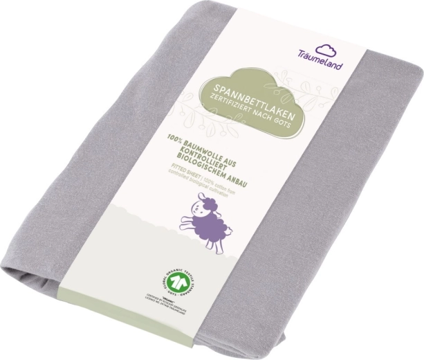 Träumeland GOTS fitted sheet 40 × 90 cm, anthracite