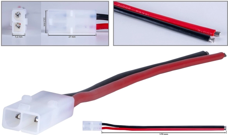 Конектор Tamiya със силиконов кабел 2,5 mm², 17 cm