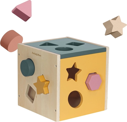 Дървена сортираща кубче Petite&Mars Gravity Wood of Mars Aurora Pink