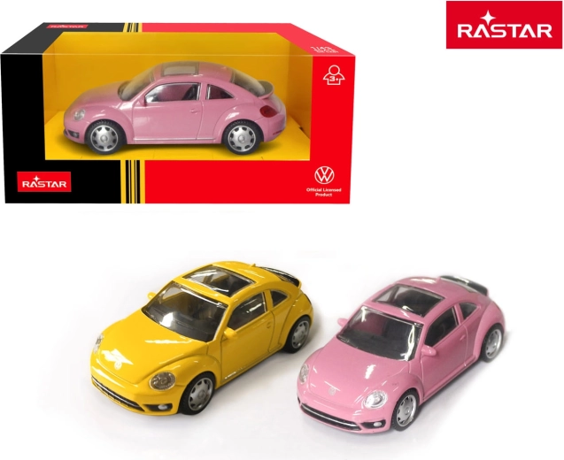 Метален модел на кола Rastar Volkswagen Beetle розов 1:43