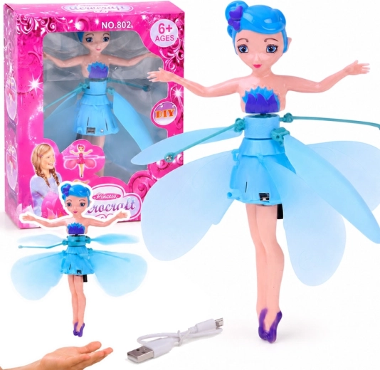 Interactive Flying Fairy Doll with Hand Sensor and Light, 19 cm - 1 piece