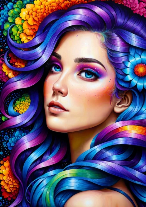 Rainbow Flowers Puzzle 1000 Pieces
